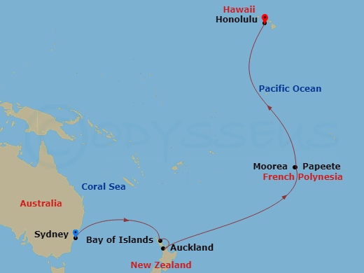 Tahiti, NZ & Hawaii cruise from Sydney